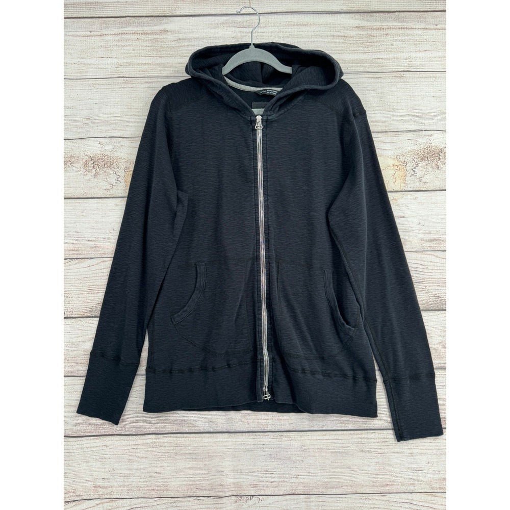 wings + horns Full Zip Hoodie Mens XL Black Slub Knit Made in Canada